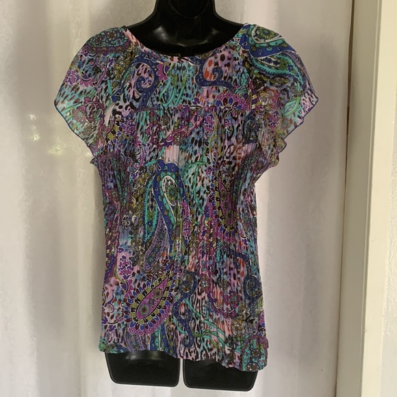 DRESS BARN Peasant Top Sz: L. - Picture 2 of 6